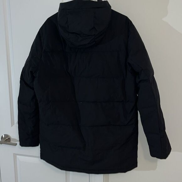 New $275 Eddie Bauer EB550 Mens Black Down Filled hooded parka coat Jacket L - Picture 5 of 5